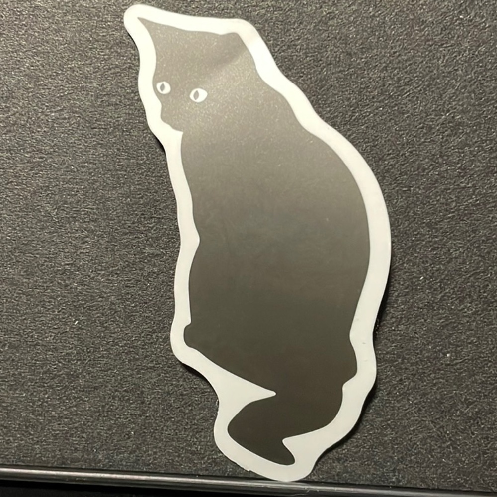 BLACK CAT SITTING STICKER